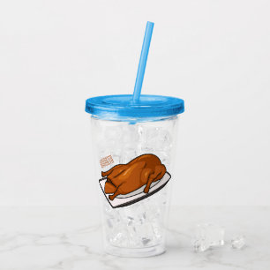 Peking duck cartoon illustration acrylic tumbler