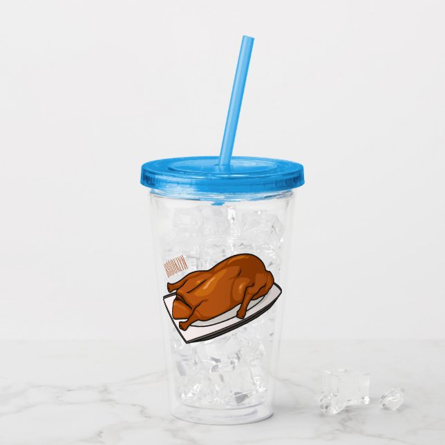 Peking duck cartoon illustration  acrylic tumbler (Back Ice)