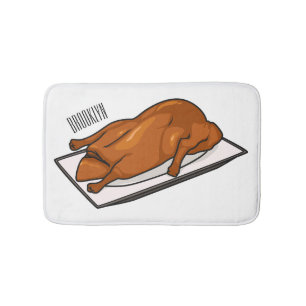 Peking duck cartoon illustration  bath mat