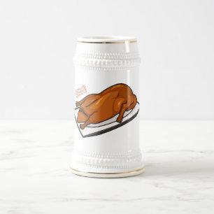 Peking duck cartoon illustration  beer stein