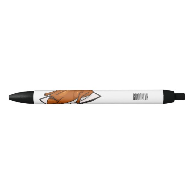 Peking duck cartoon illustration  black ink pen (Front)