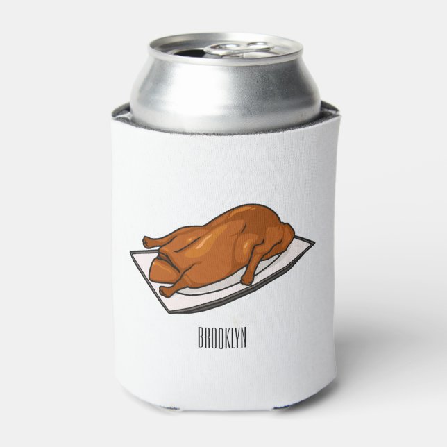 Peking duck cartoon illustration can cooler (Can Front)