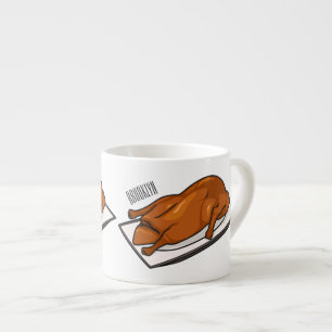 Peking duck cartoon illustration espresso cup