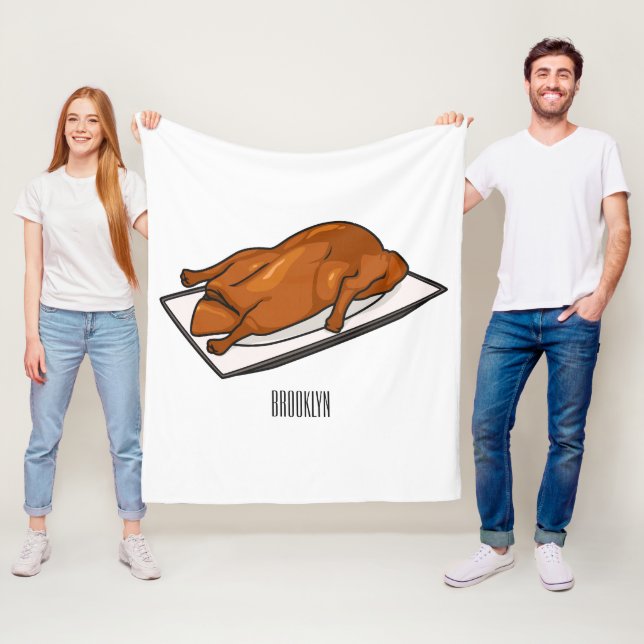 Peking duck cartoon illustration  fleece blanket (In Situ)