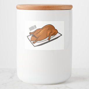 Peking duck cartoon illustration food label