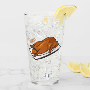 Peking duck cartoon illustration glass