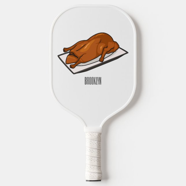 Peking duck cartoon illustration pickleball paddle (Front)