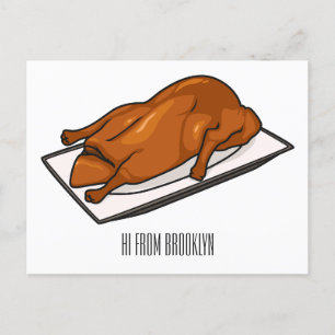 Peking duck cartoon illustration postcard