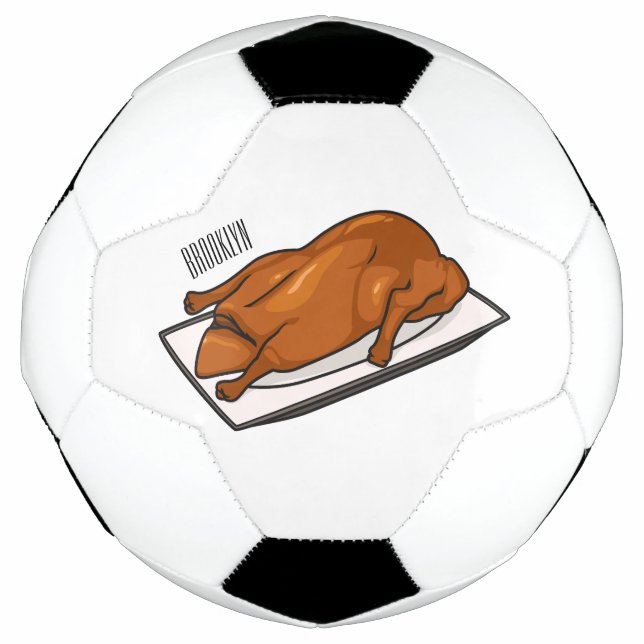 Peking duck cartoon illustration soccer ball (Front)