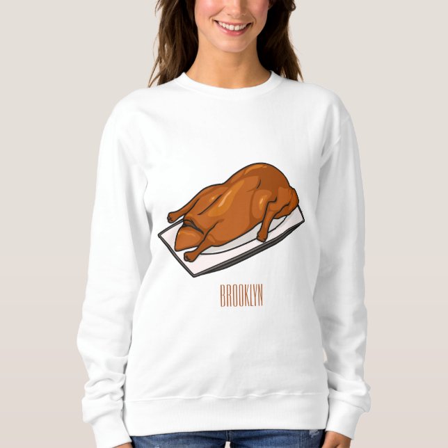 Peking duck cartoon illustration sweatshirt (Front)