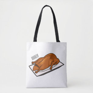 Peking duck cartoon illustration tote bag
