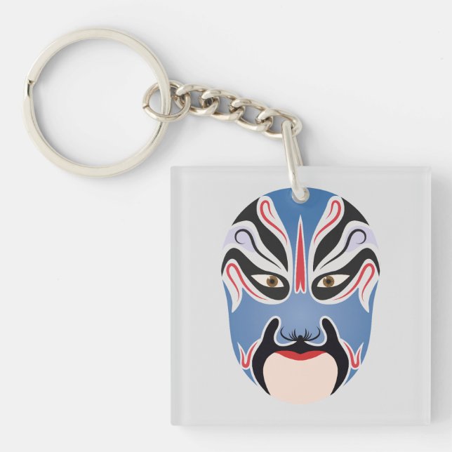 Peking opera makeup Lu Meng Key Ring (Front)