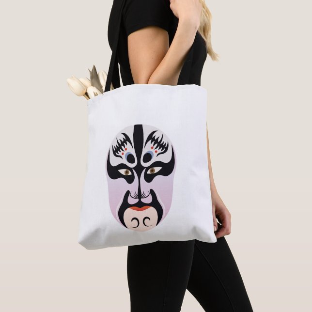 Peking opera makeup Zhang Fei Tote Bag (Close Up)