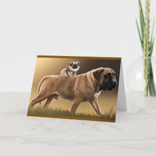 Pekingese and Bullmastiff Card