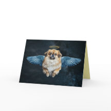 Pekingese Angel Sympathy Card