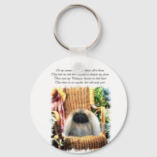 Pekingese Art Gifts Key Ring
