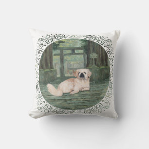 Pekingese at Oriental Gateway Cushion