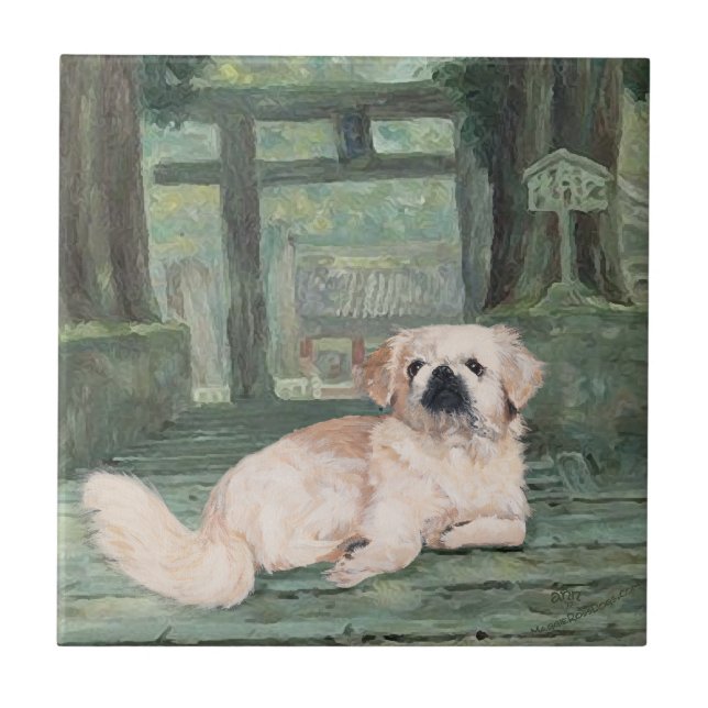 Pekingese at Oriental Gateway Tile (Front)