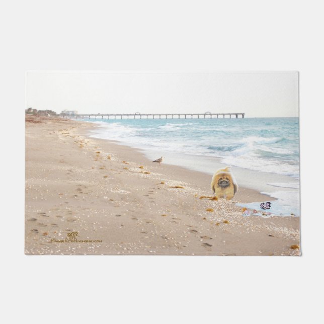Pekingese at the Beach Doormat (Front)