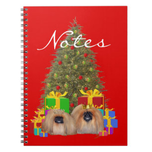 Pekingese at the Tree Spiral Notebook