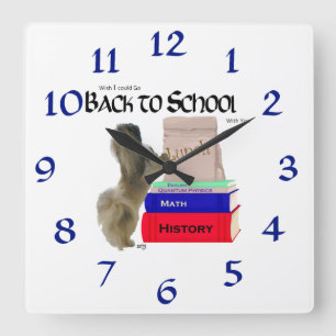 Pekingese Back to School Clock