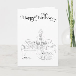 Pekingese Birthday Card