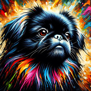 Pekingese Black Acrylic Print Colourful Vibran Jigsaw Puzzle