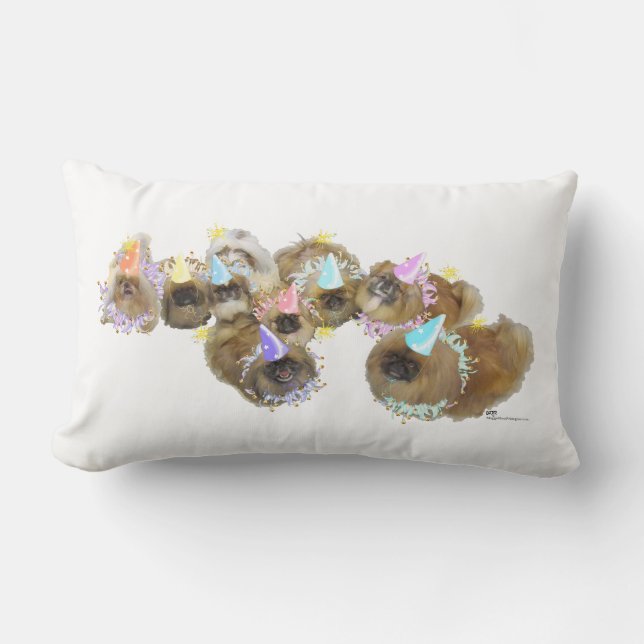 Pekingese Celebration Group Lumbar Cushion (Front)