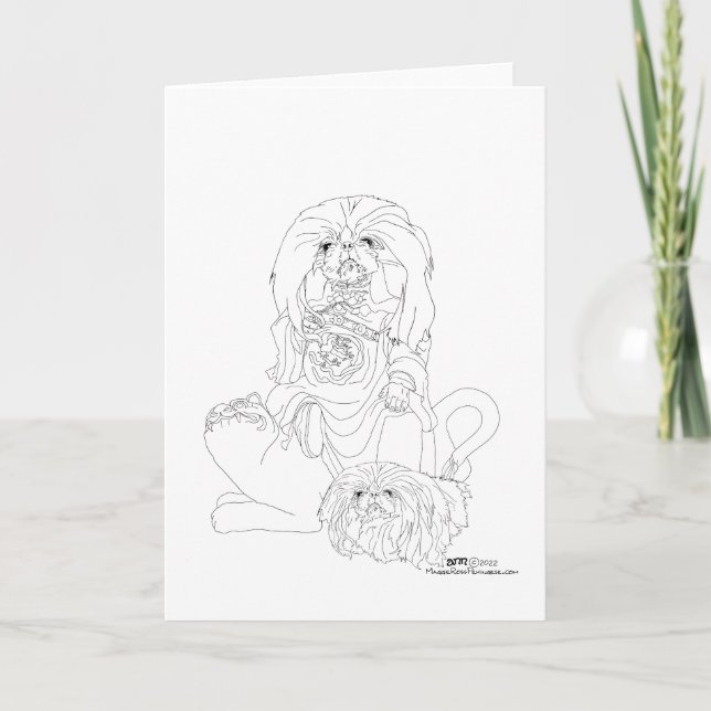 Pekingese Celestial With Pet Card (Front)
