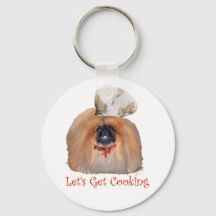 Pekingese Chef - Male Key Ring