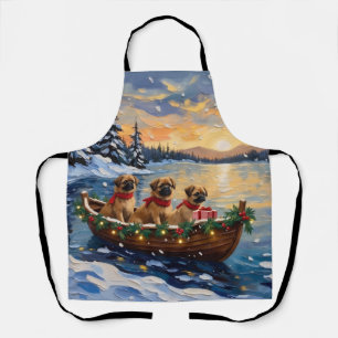 Pekingese Christmas Boat Holiday Apron