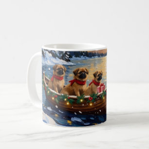 Pekingese Christmas Boat Holiday Coffee Mug