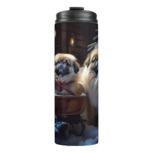 Pekingese Christmas Festive Season Thermal Tumbler