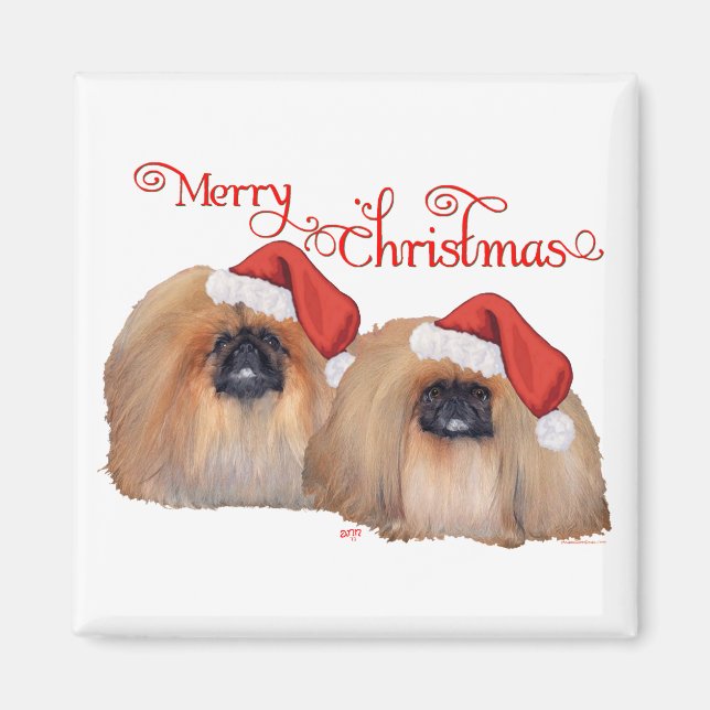 Pekingese Christmas Magnet (Front)