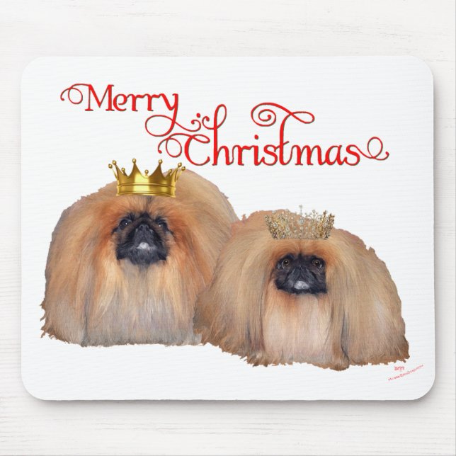 Pekingese Christmas Mouse Pad (Front)