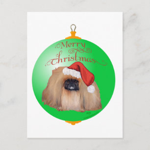 Pekingese Christmas Ornament Holiday Postcard