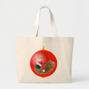 Pekingese Christmas Ornament Large Tote Bag