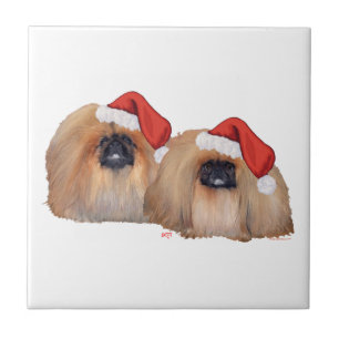 Pekingese Christmas Tile