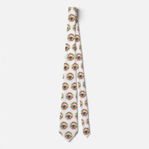Pekingese Christmas Wreath Festive Pup Tie