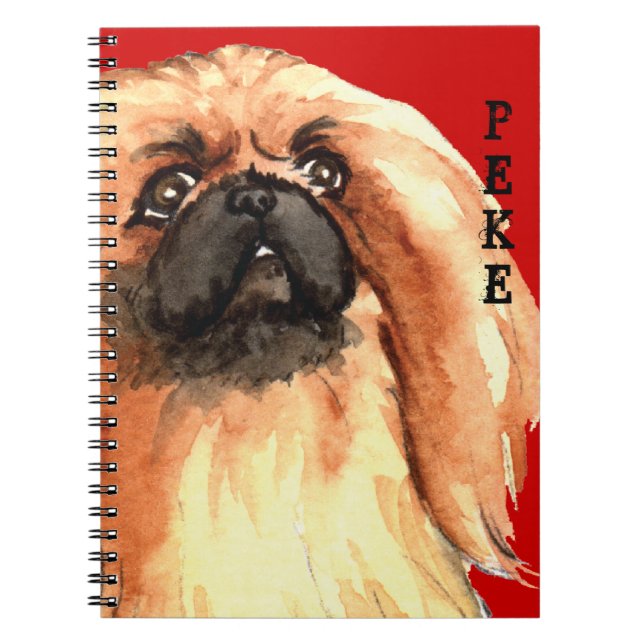 Pekingese Colour Block Spiral Notebook (Front)