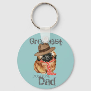 Pekingese Dad Keychain
