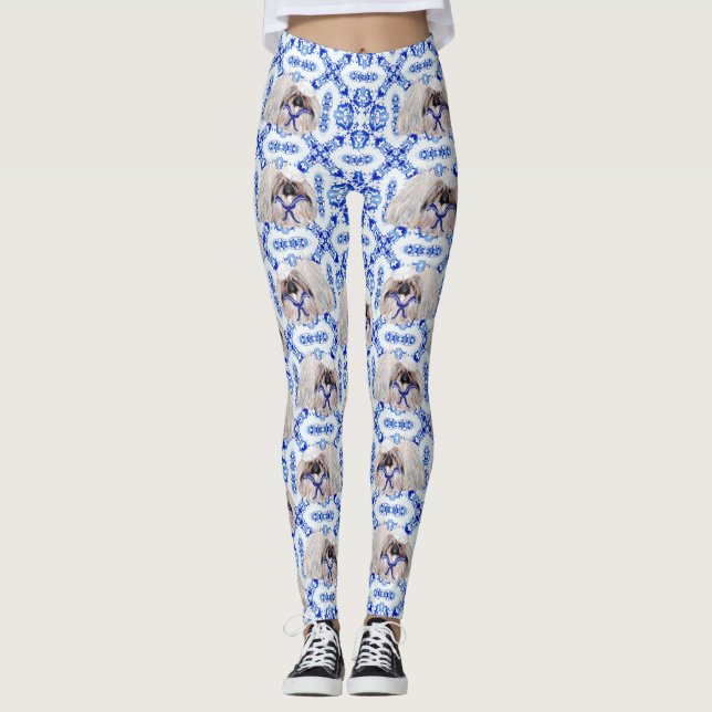 Pekingese Design Leggings (Front)