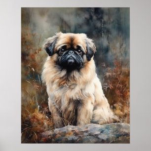 Pekingese Dog Art Print Poster