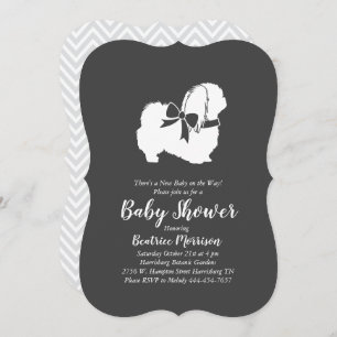 Pekingese Dog Baby Shower Neutral Invitation
