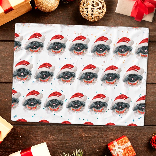 Pekingese Dog Breed Christmas Stars Fleece Blanket (Creator Uploaded)