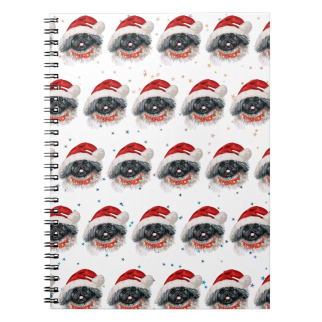 Pekingese Dog Breed Christmas Stars Notebook (Front)