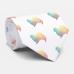 Pekingese Dog Breed Geo Silhouette Pastel Tie