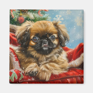 Pekingese Dog Christmas Festive Magnet