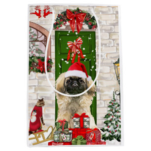 Pekingese Dog Christmas Gift Bag