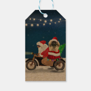 Pekingese Dog Christmas Santa Claus Gift Tags
